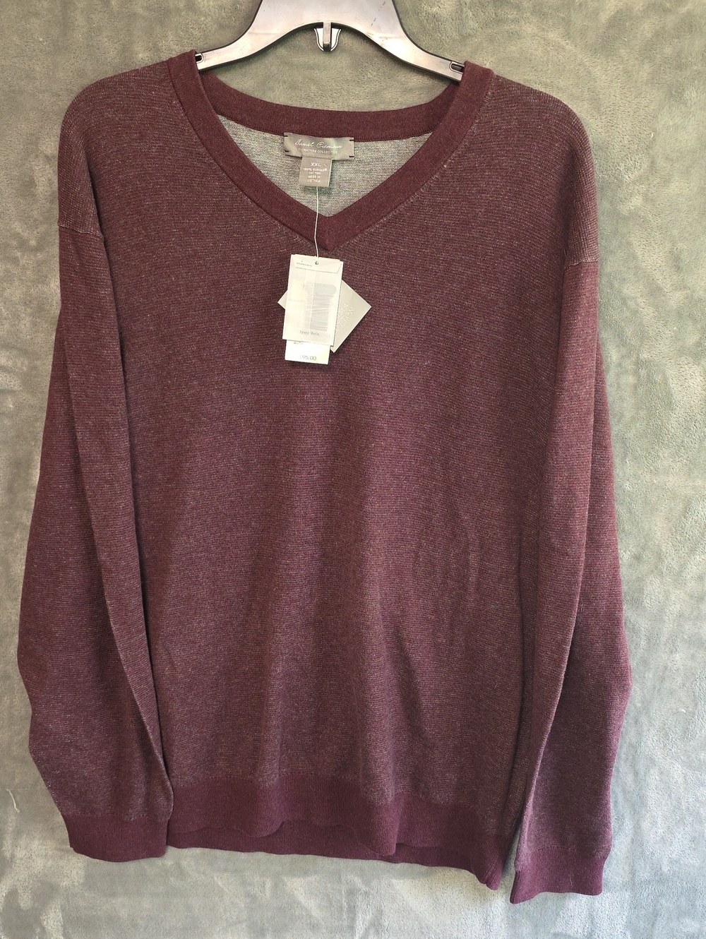 Daniel Cremieux Men's V-Neck Sweater in Burgundy Heather